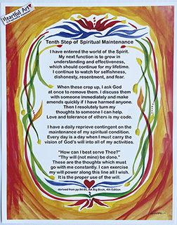 10th Step Spiritual Maintenance AA Poster - Heartful Art by Raphaella Vaisseau (Copy)
