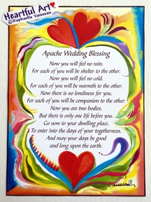 Apache Wedding Blessing poster (5x7) - Heartful Art by Raphaella Vaisseau