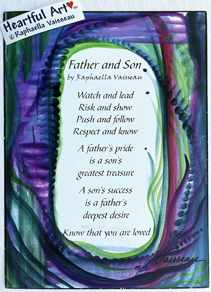 Father and Son original prose poster (5x7) - Heartful Art by Raphaella Vaisseau