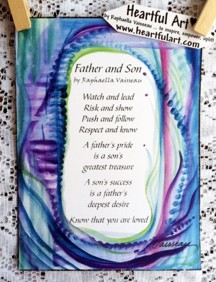 Father and Son original prose poster (5x7) - Heartful Art by Raphaella Vaisseau