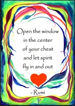 Open the window in the center Rumi poster (5x7) - Heartful Art by Raphaella Vaisseau