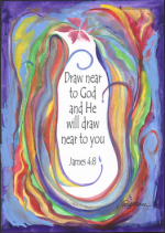 Draw near to God James 4:8 poster (5x7) - Heartful Art by Raphaella Vaisseau