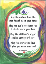 May the embers ... Irish Blessing poster (5x7) - Heartful Art by Raphaella Vaisseau