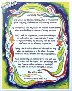 11th Step Morning Prayer AA poster (8x11) - Heartful Art by Raphaella Vaisseau