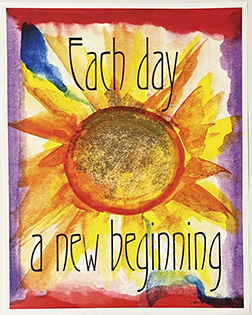 Each day a new beginning AA poster - Heartful Art by Raphaella Vaisseau