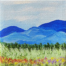 Blue Mountain Summer (4x4) Heartful Art by Raphaella Vaisseau