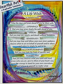 Life Wish original blessing poster (5x7) - Heartful Art by Raphaella Vaisseau
