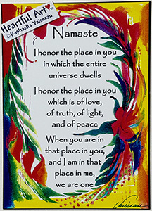 Namaste poster (5x7) - Heartful Art by Raphaella Vaisseau