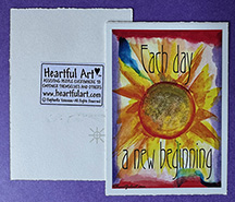 Each day a new beginning AA sticker - Heartful Art by Raphaella Vaisseau